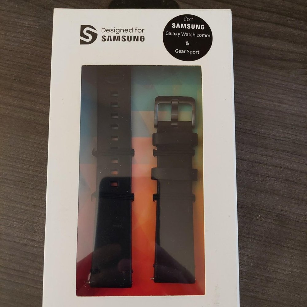 Strap Studio 20 mm leather replacement band for galaxy watches size 40-44 mm